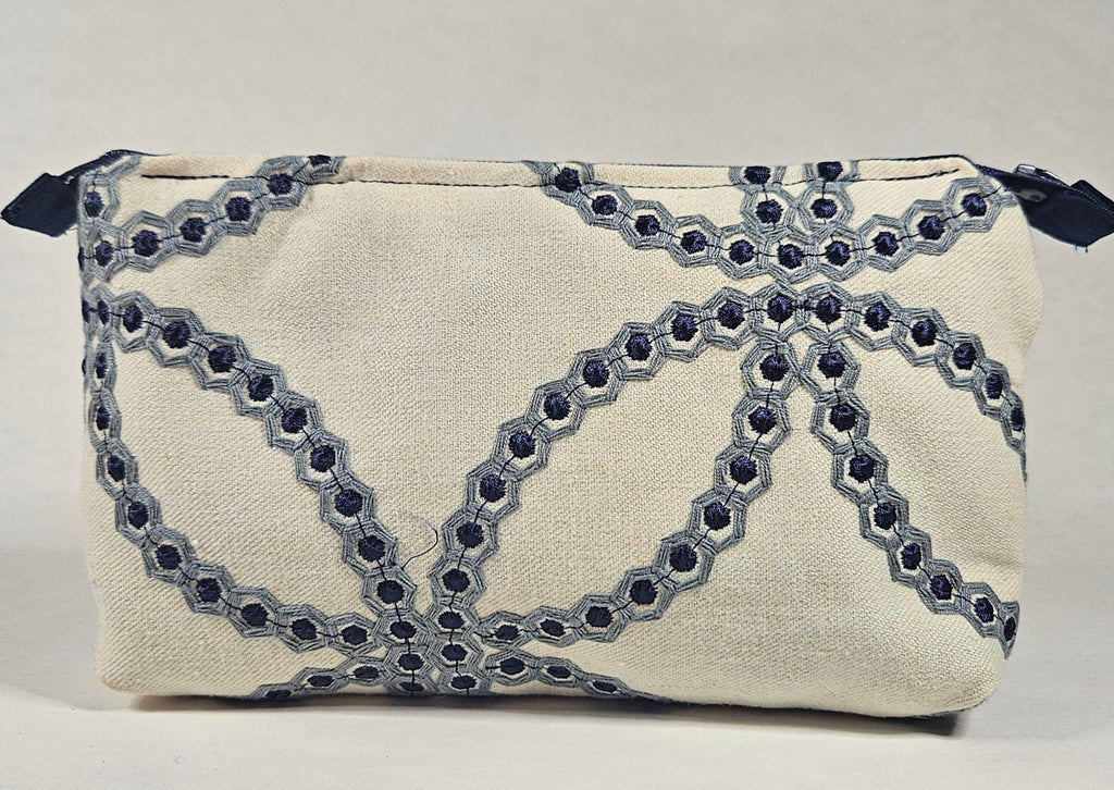Handmade Up-Cycled, Lined, Zipper Pouch. Geometric
