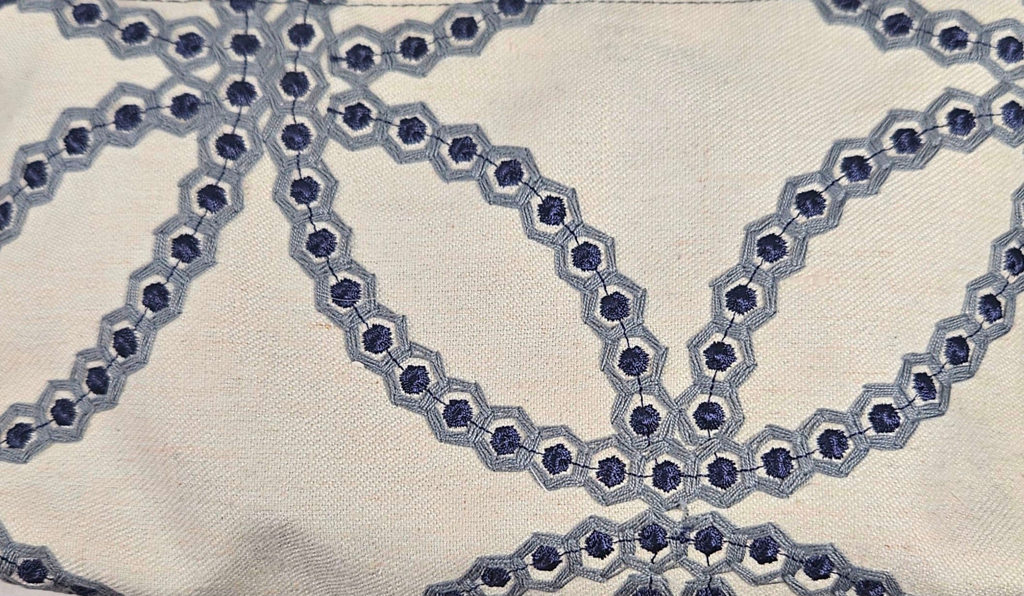 Handmade Up-Cycled, Lined, Zipper Pouch. Geometric