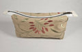Handmade Up-Cycled, Lined, Zipper Pouch. Peach Floral Fabric.