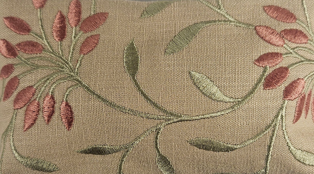 Handmade Up-Cycled, Lined, Zipper Pouch. Peach Floral Fabric.