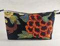 Handmade Up-Cycled, Lined, Zipper Pouch. Abstract Floral