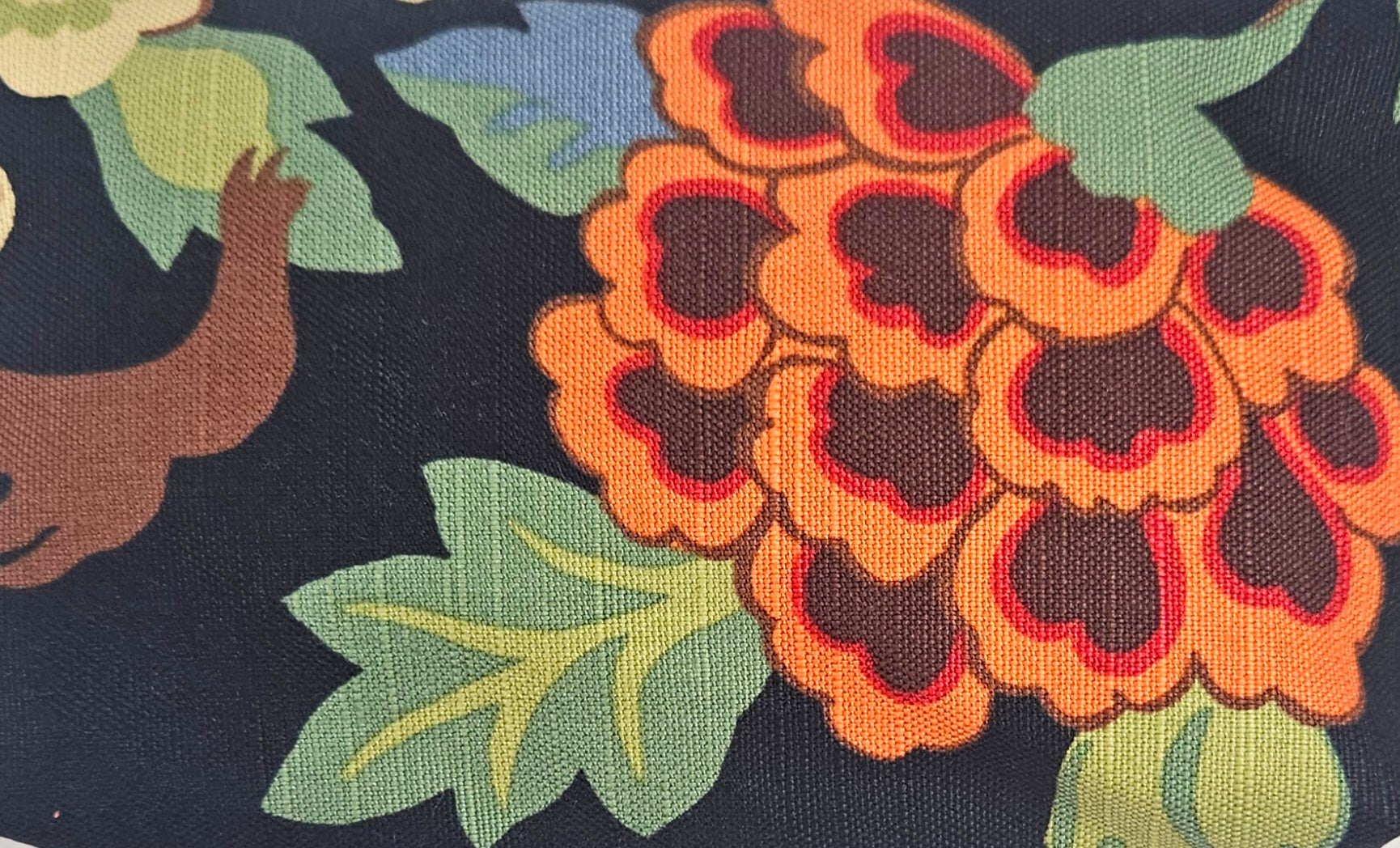 Handmade Up-Cycled, Lined, Zipper Pouch. Abstract Floral