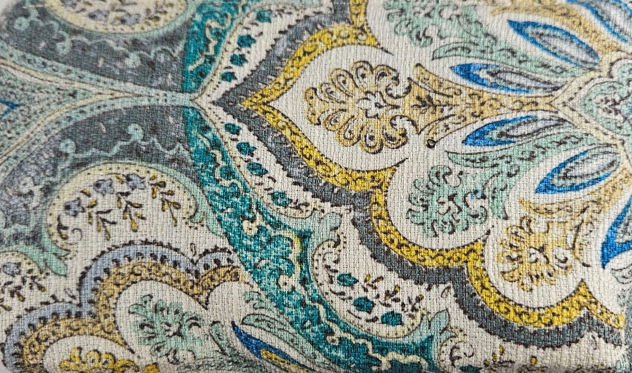 Handmade Up-Cycled, Lined, Zipper Pouch. Light blue Stylized Floral