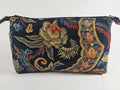 Handmade Up-Cycled, Lined, Zipper Pouch. Asian Inspired print